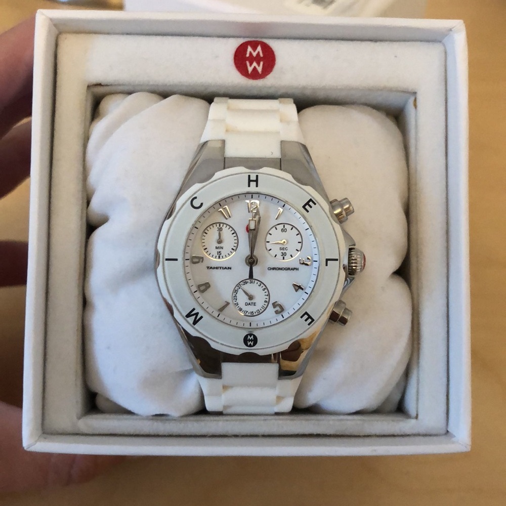 Michele Tahitian Jelly Bean Watch (White)